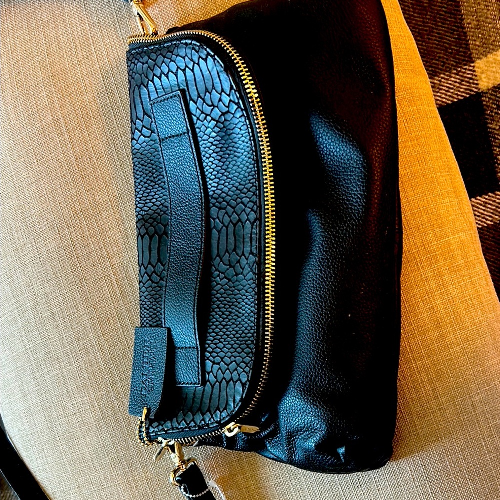 Black Leather Clutch Bag